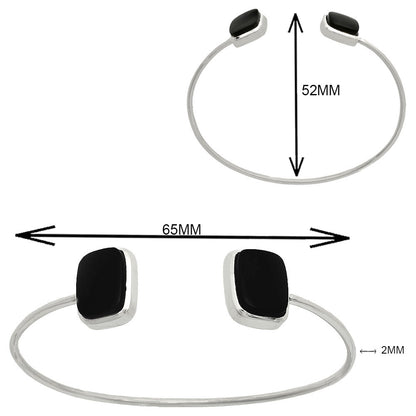 Premium Quality Black Onyx Cuff Bangle Bracelet B-1004 23-EB10085