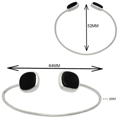 Premium Quality Black Onyx Cuff Bangle Bracelet B-1004 23-EB10086