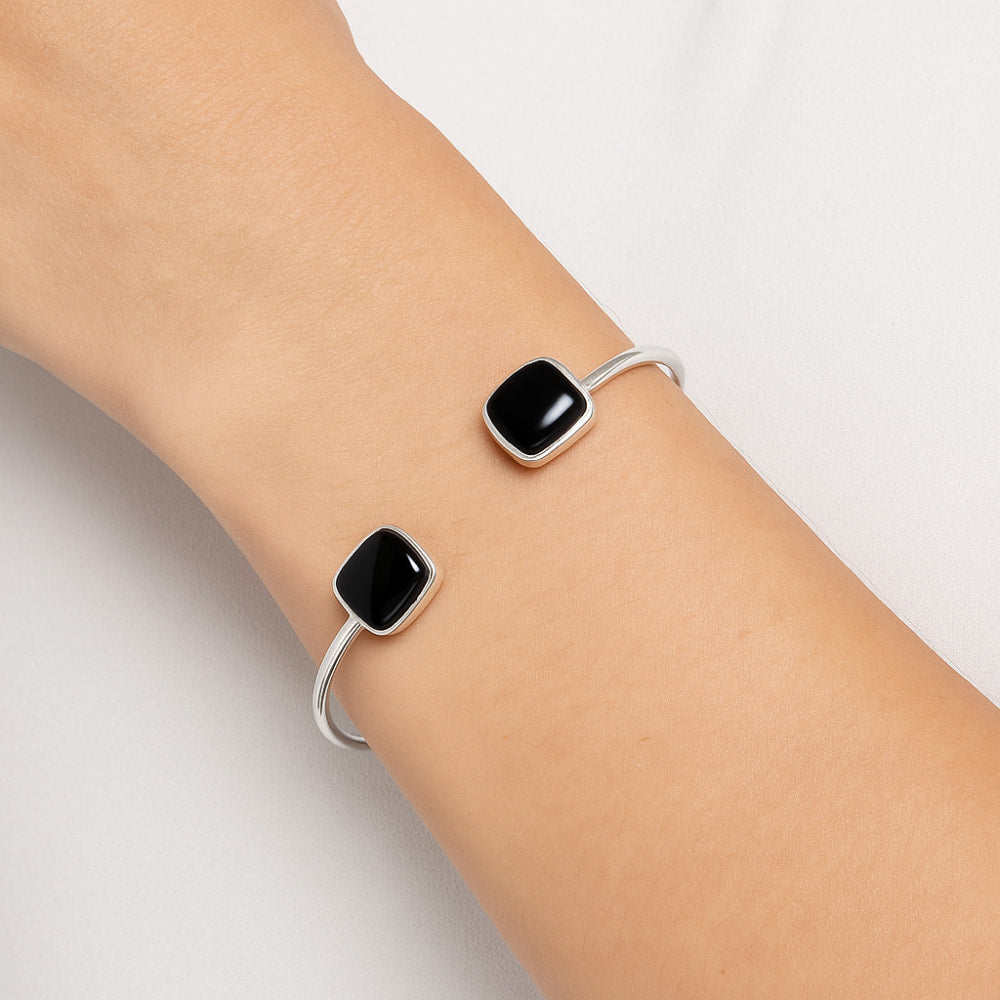 Premium Quality Black Onyx Cuff Bangle Bracelet B-1004 23-EB10086