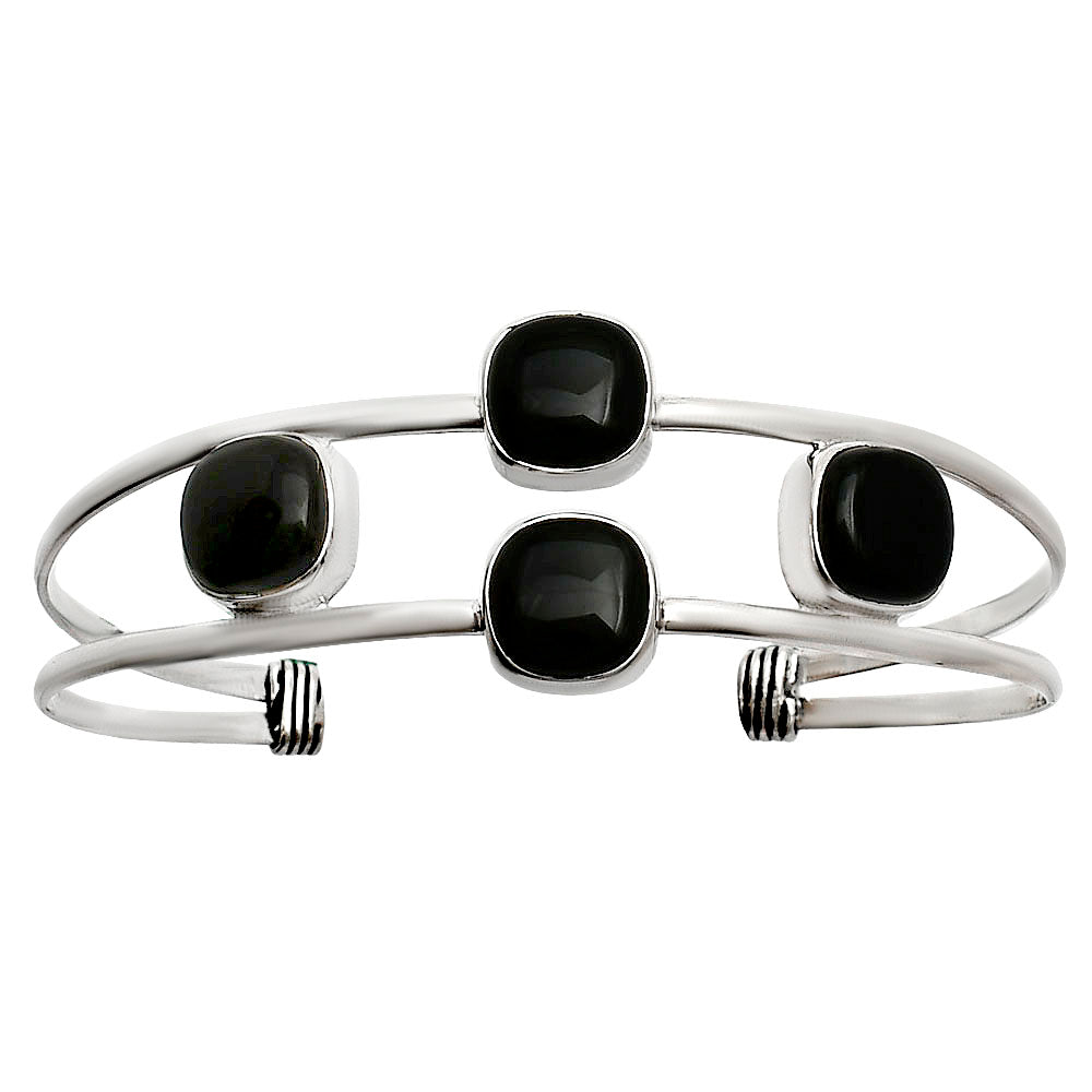 Premium Quality Black Onyx Cuff Bangle Bracelet B-1047 23-EB10088
