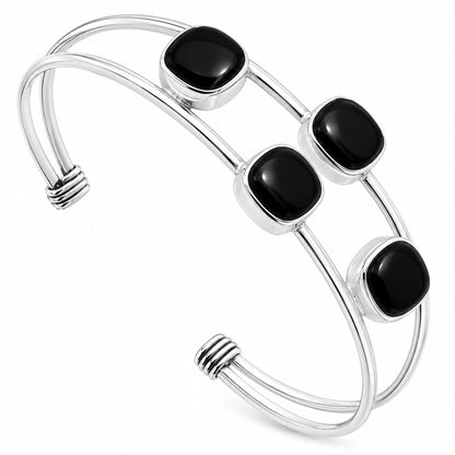 Premium Quality Black Onyx Cuff Bangle Bracelet B-1047 23-EB10089