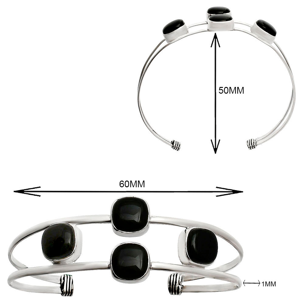 Premium Quality Black Onyx Cuff Bangle Bracelet B-1047 23-EB10089