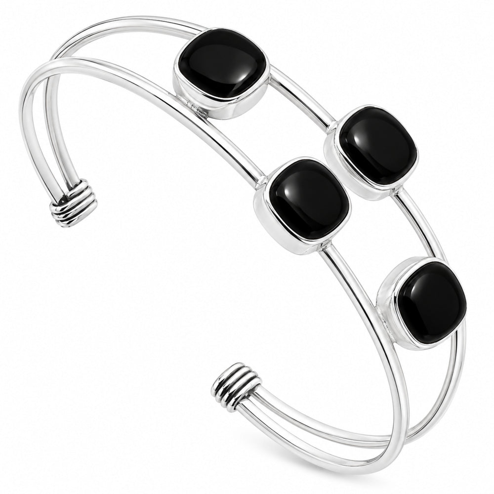 Premium Quality Black Onyx Cuff Bangle Bracelet B-1047 23-EB10090