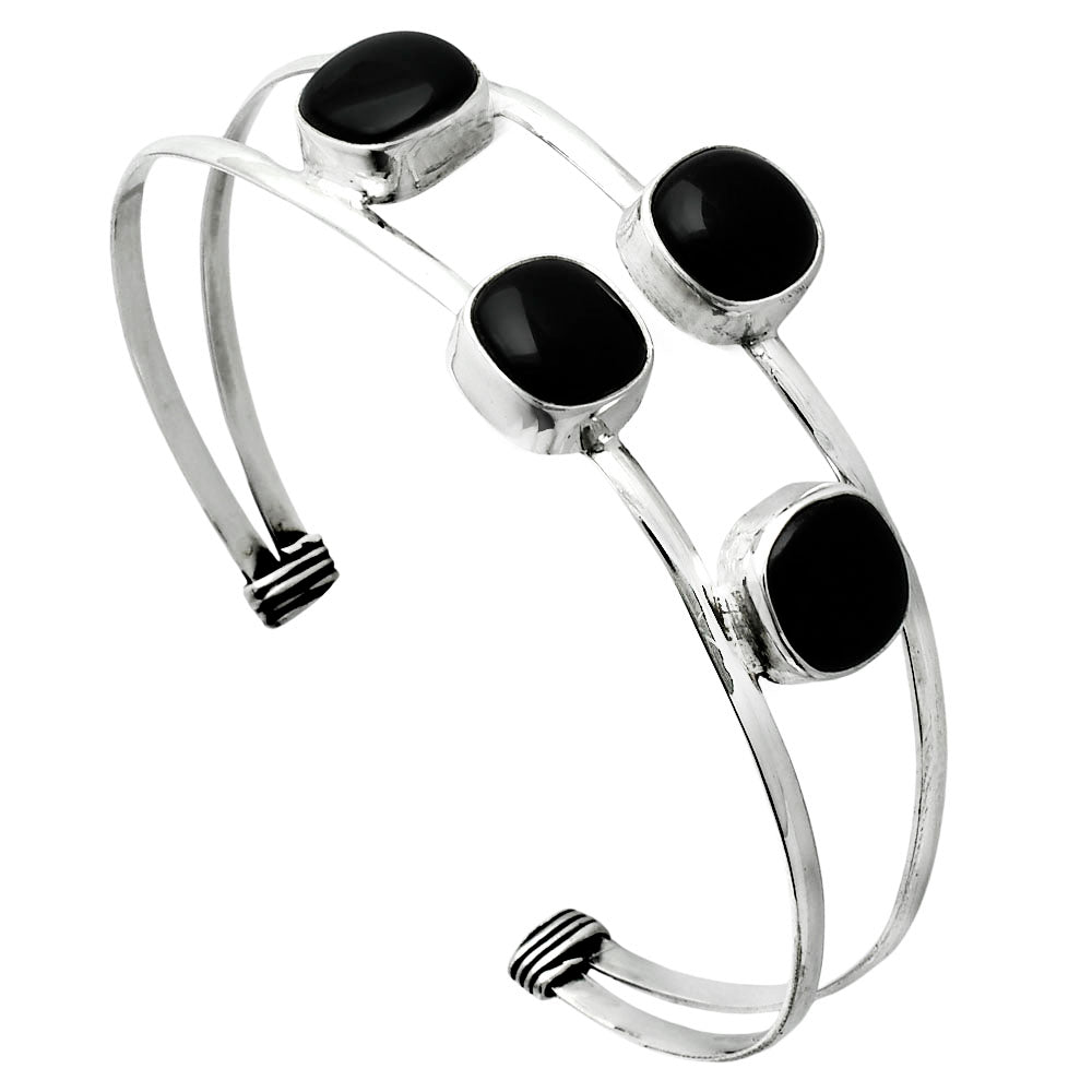 Premium Black Onyx - Brazil Cuff Bangle Bracelet B-1047 23-EB10093