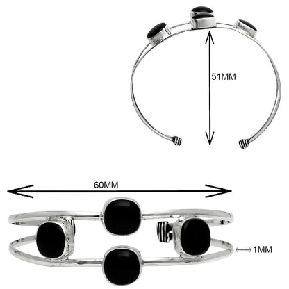 Premium Black Onyx - Brazil Cuff Bangle Bracelet B-1047 23-EB10093