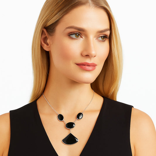 Premium Quality Black Onyx - Brazil Necklace N-1013 23-EN10064