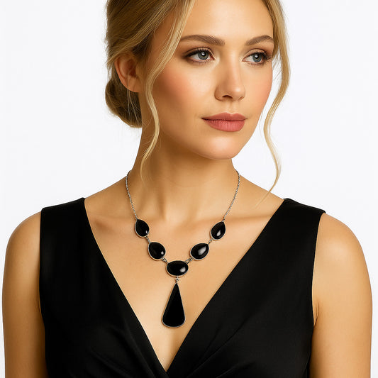 Premium Quality Black Onyx - Brazil Necklace N-1013 23-EN10065