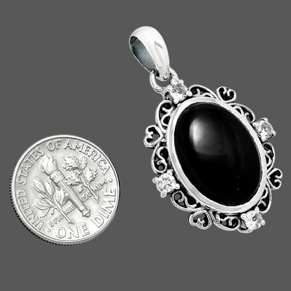 Premium Black Onyx & White Quartz Pendant P-1743 23-EP10104