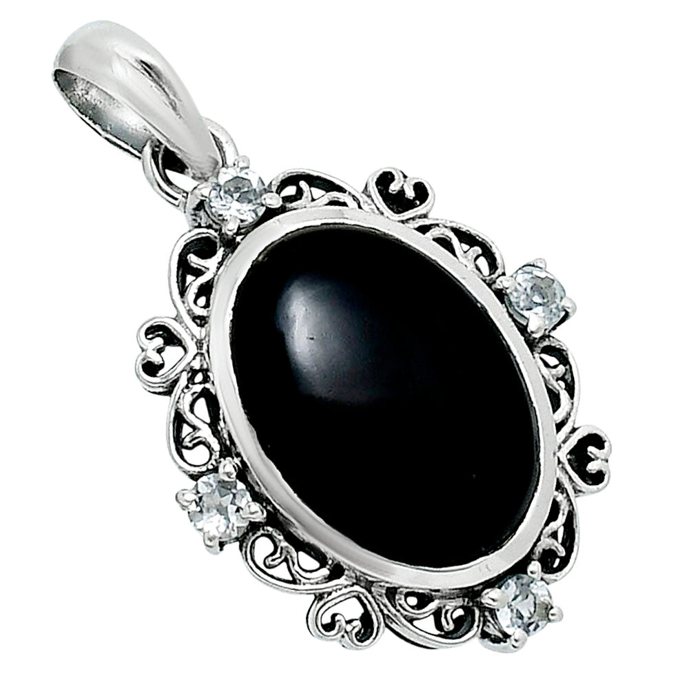 Premium Black Onyx & White Quartz Pendant P-1743 23-EP10106