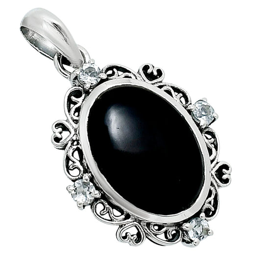 Premium Black Onyx & White Quartz Pendant P-1743 23-EP10106