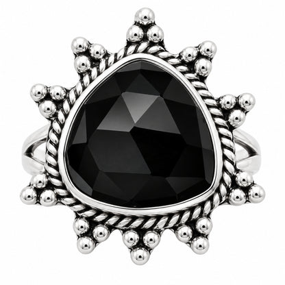 Premium Quality Black Onyx Checker - Brazil Ring size-10 R-1234 23-ER10309