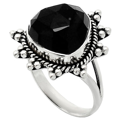 Premium Quality Black Onyx Checker - Brazil Ring size-10 R-1234 23-ER10309