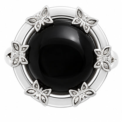 Premium Quality Natural Black Onyx Ring size-9 R-1716 23-ER10313