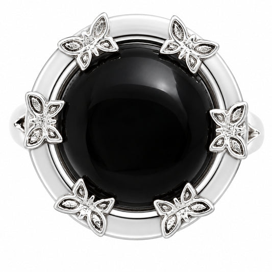 Premium Quality Natural Black Onyx Ring size-9 R-1716 23-ER10313