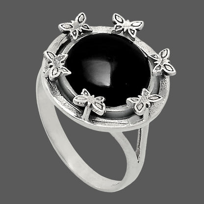 Premium Quality Natural Black Onyx Ring size-9 R-1716 23-ER10313
