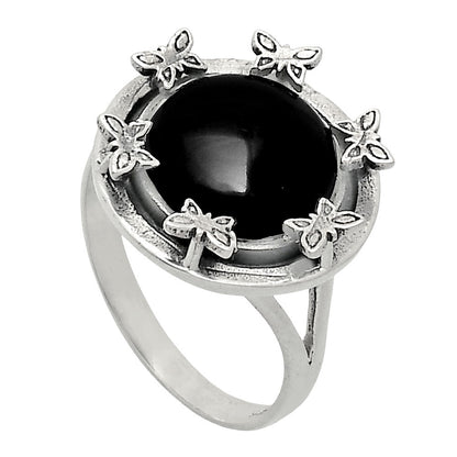 Premium Quality Natural Black Onyx Ring size-9 R-1716 23-ER10313