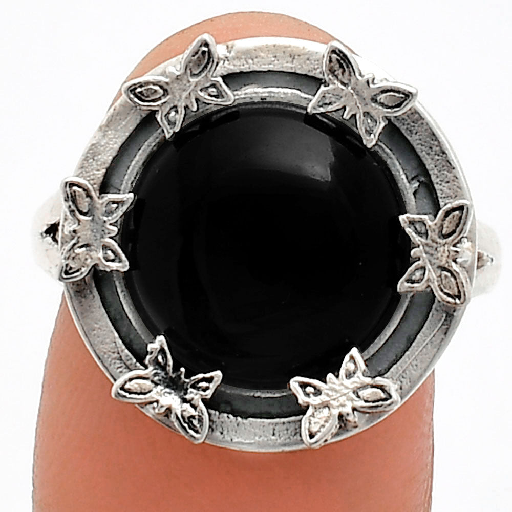 Premium Quality Natural Black Onyx Ring size-9.5 R-1716 23-ER10314