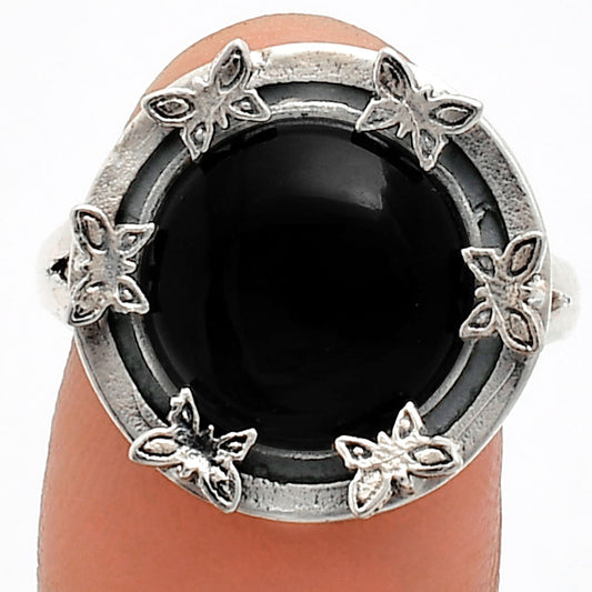 Premium Quality Natural Black Onyx Ring size-9.5 R-1716 23-ER10314
