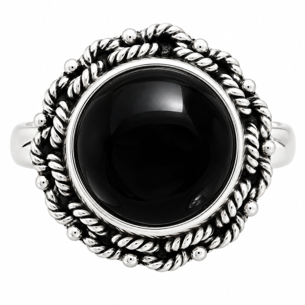 Premium Quality Natural Black Onyx Ring size-7 R-1266 23-ER10320