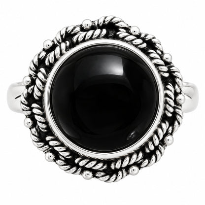 Premium Quality Natural Black Onyx Ring size-7 R-1266 23-ER10320