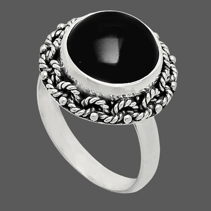 Premium Quality Natural Black Onyx Ring size-7 R-1266 23-ER10320