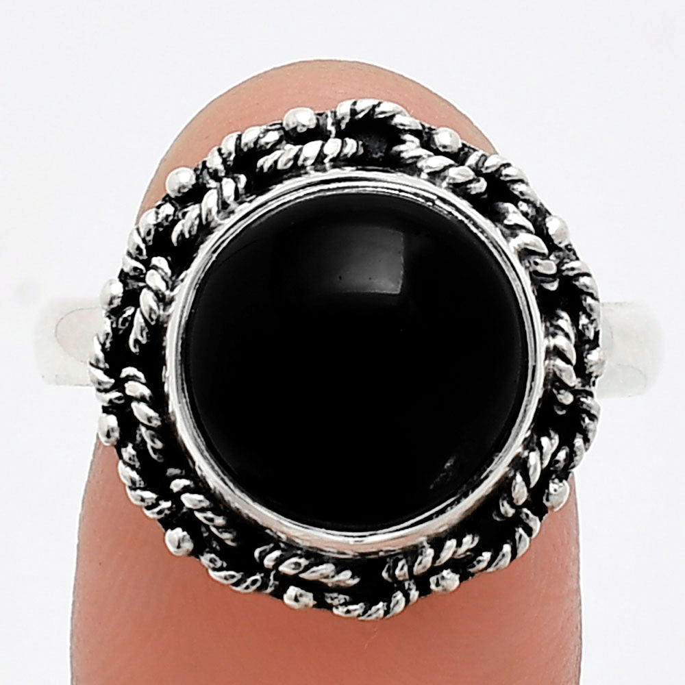 Premium Quality Natural Black Onyx Ring size-9.5 R-1266 23-ER10321