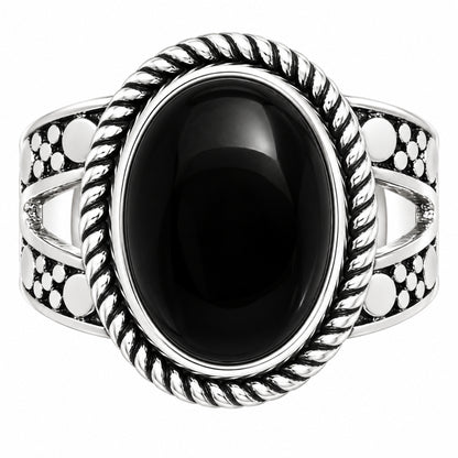 Premium Quality Natural Black Onyx Ring size-7 R-1732 23-ER10325