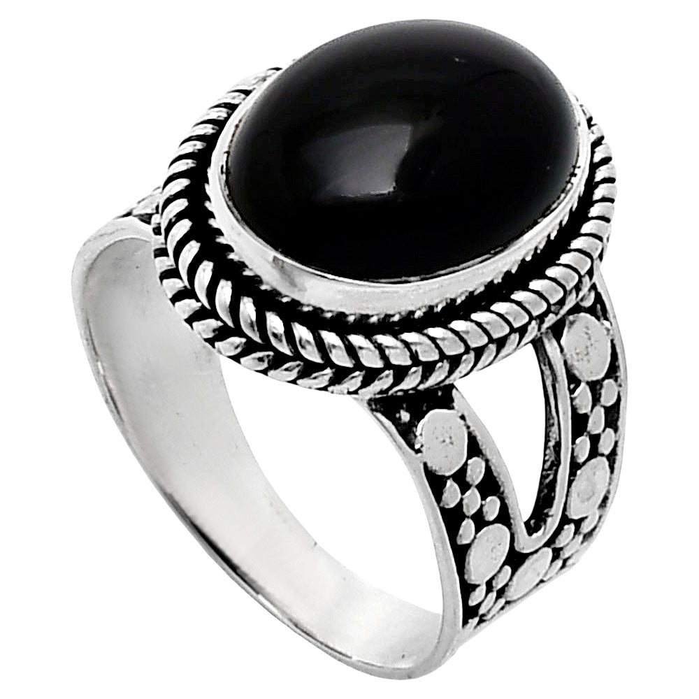 Premium Quality Natural Black Onyx Ring size-7 R-1732 23-ER10325