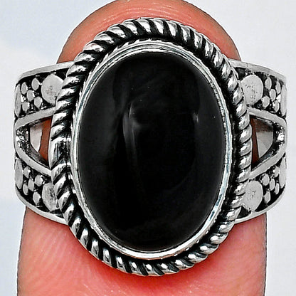 Premium Quality Natural Black Onyx Ring size-8.5 R-1732 23-ER10326