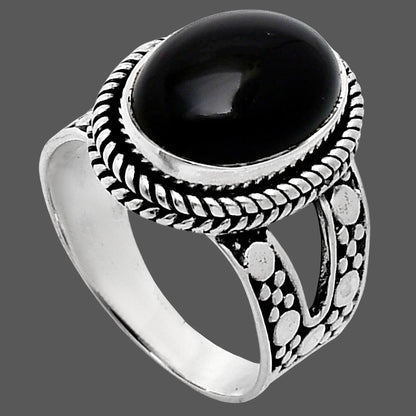 Premium Quality Natural Black Onyx Ring size-8.5 R-1732 23-ER10326