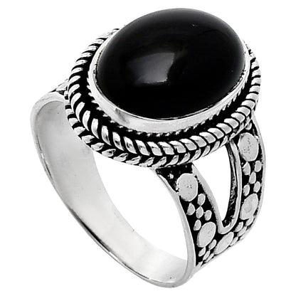 Premium Quality Natural Black Onyx Ring size-8.5 R-1732 23-ER10326