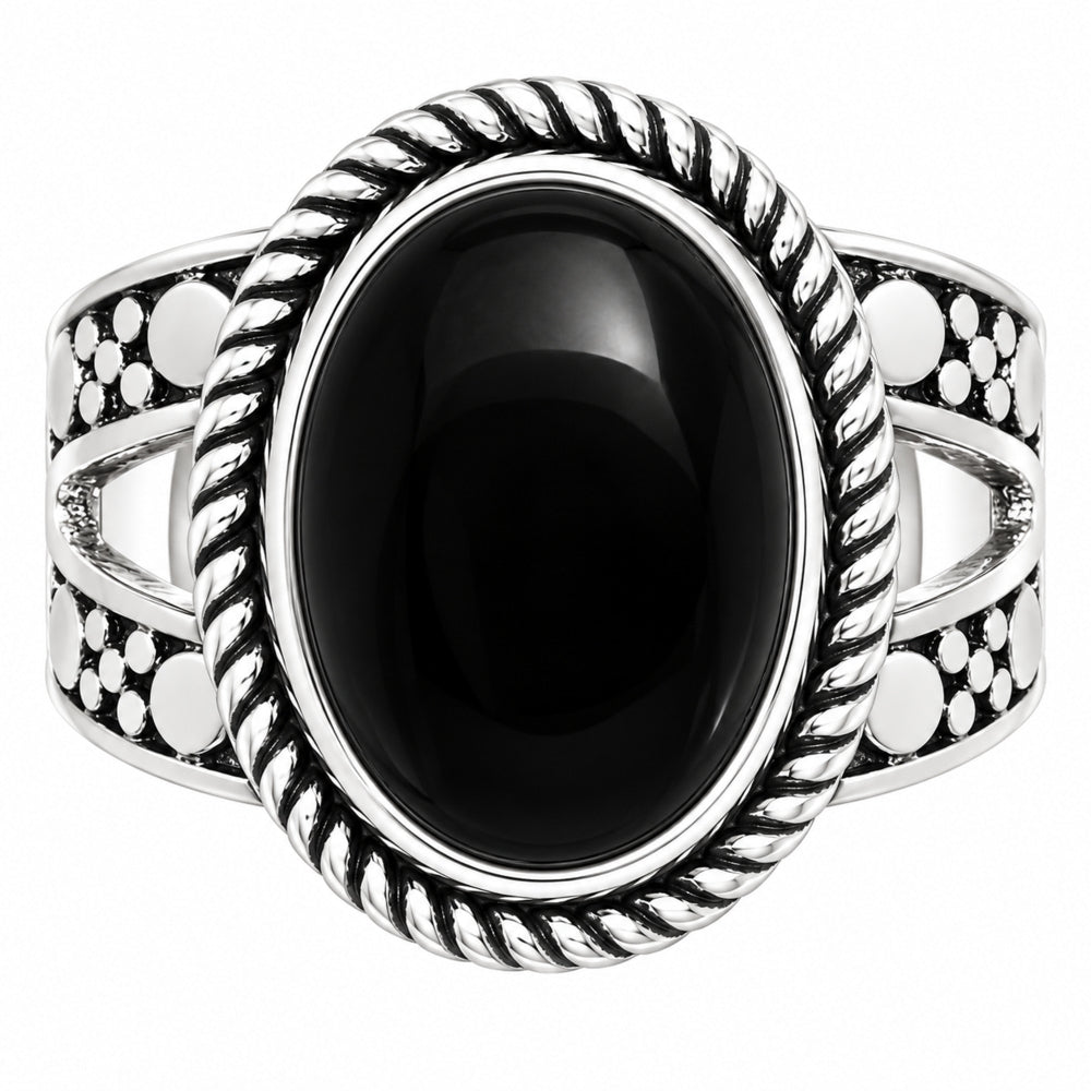 Premium Quality Natural Black Onyx Ring size-9.5 R-1732 23-ER10328