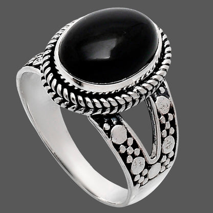 Premium Quality Natural Black Onyx Ring size-9.5 R-1732 23-ER10328
