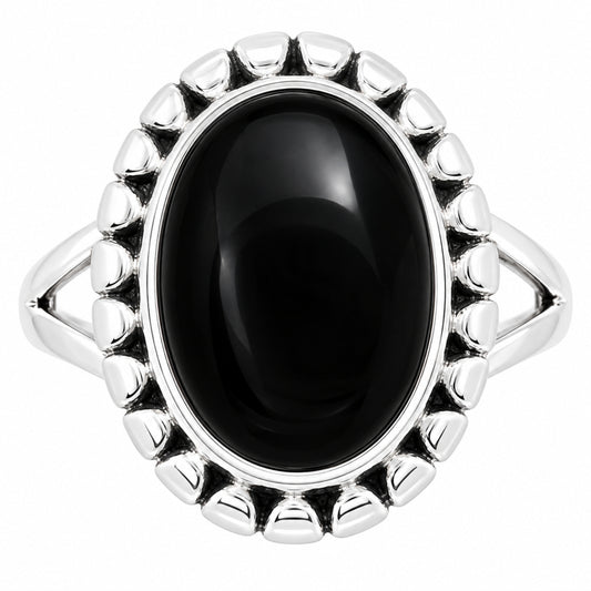 Premium Quality Black Onyx - Brazil Ring size-8 R-1071 23-ER10331