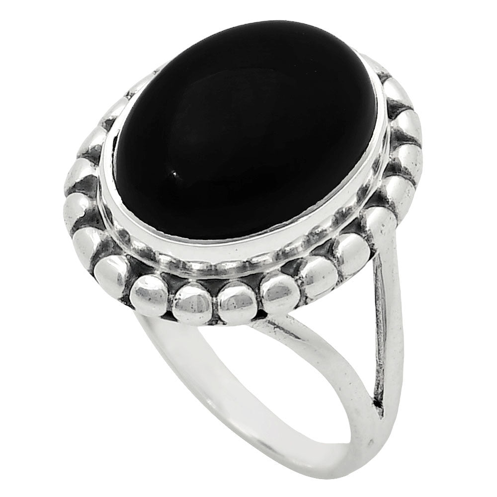 Premium Quality Black Onyx - Brazil Ring size-8 R-1071 23-ER10331