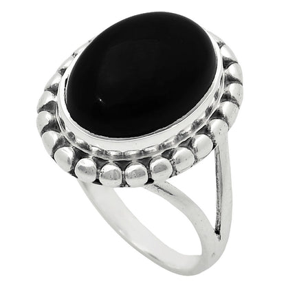 Premium Quality Black Onyx - Brazil Ring size-8 R-1071 23-ER10331