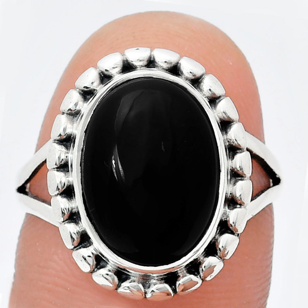 Premium Quality Black Onyx - Brazil Ring size-8 R-1071 23-ER10333