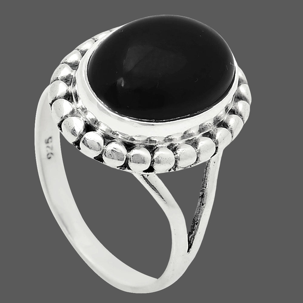 Premium Quality Black Onyx - Brazil Ring size-8 R-1071 23-ER10333