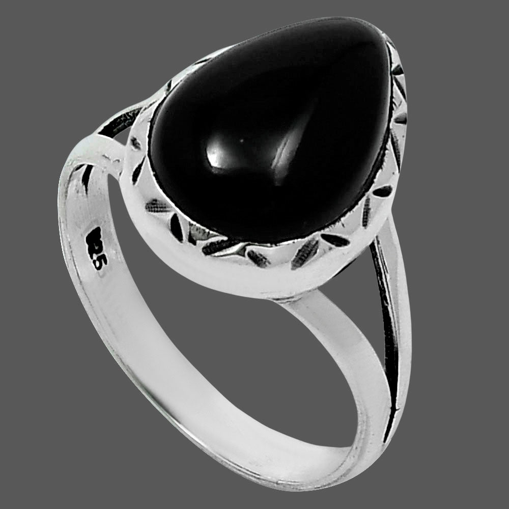 Premium Quality Black Onyx - Brazil Ring size-8 R-1074 23-ER10339