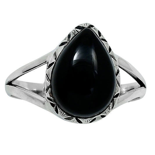 Premium Quality Black Onyx - Brazil Ring size-9 R-1074 23-ER10342