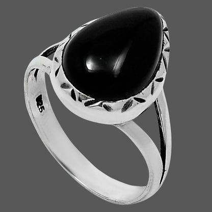 Premium Quality Black Onyx - Brazil Ring size-9 R-1074 23-ER10342