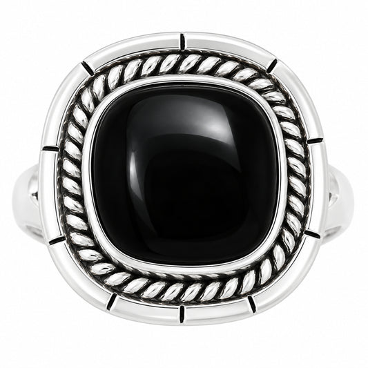 Premium Quality Black Onyx - Brazil Ring size-8 R-1728 23-ER10352