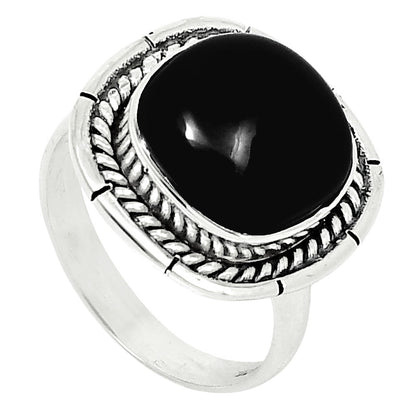 Premium Quality Black Onyx - Brazil Ring size-9 R-1728 23-ER10358