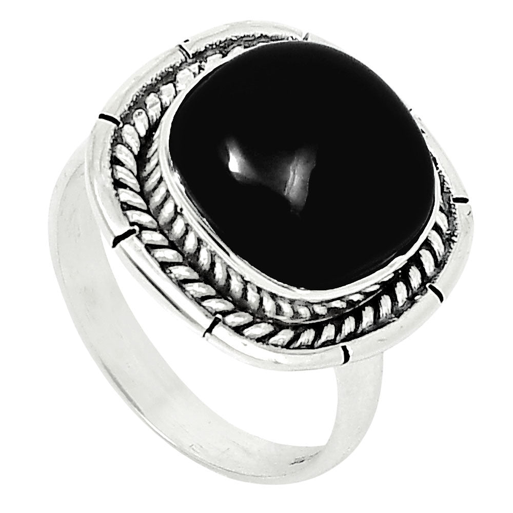 Premium Quality Black Onyx - Brazil Ring size-10 R-1728 23-ER10360