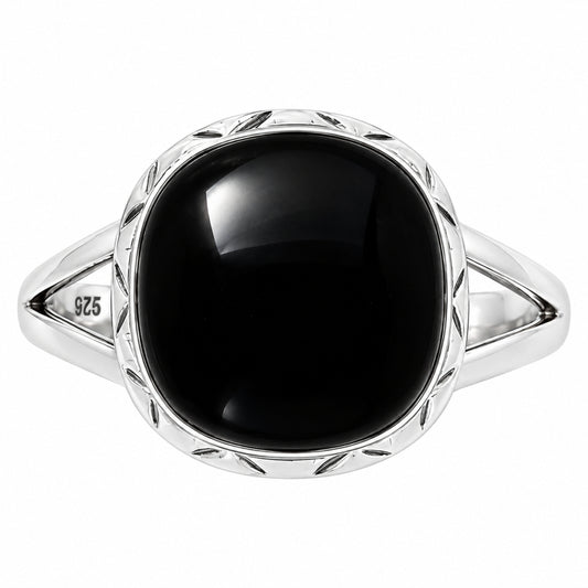 Premium Quality Black Onyx - Brazil Ring size-9 R-1074 23-ER10369