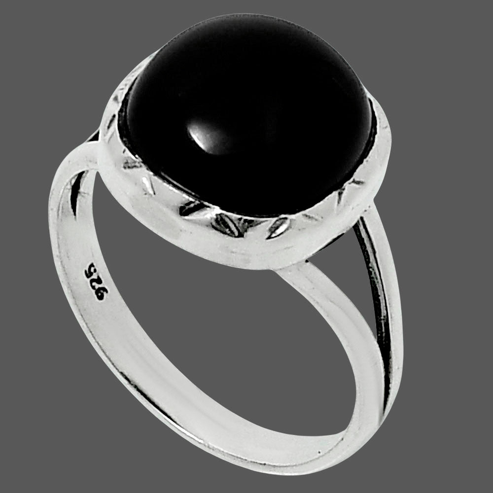 Premium Quality Black Onyx - Brazil Ring size-9 R-1074 23-ER10369
