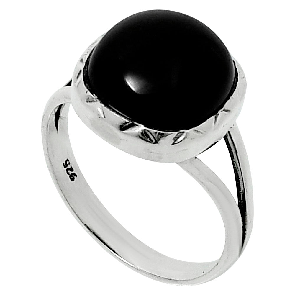 Premium Quality Black Onyx - Brazil Ring size-9 R-1074 23-ER10369