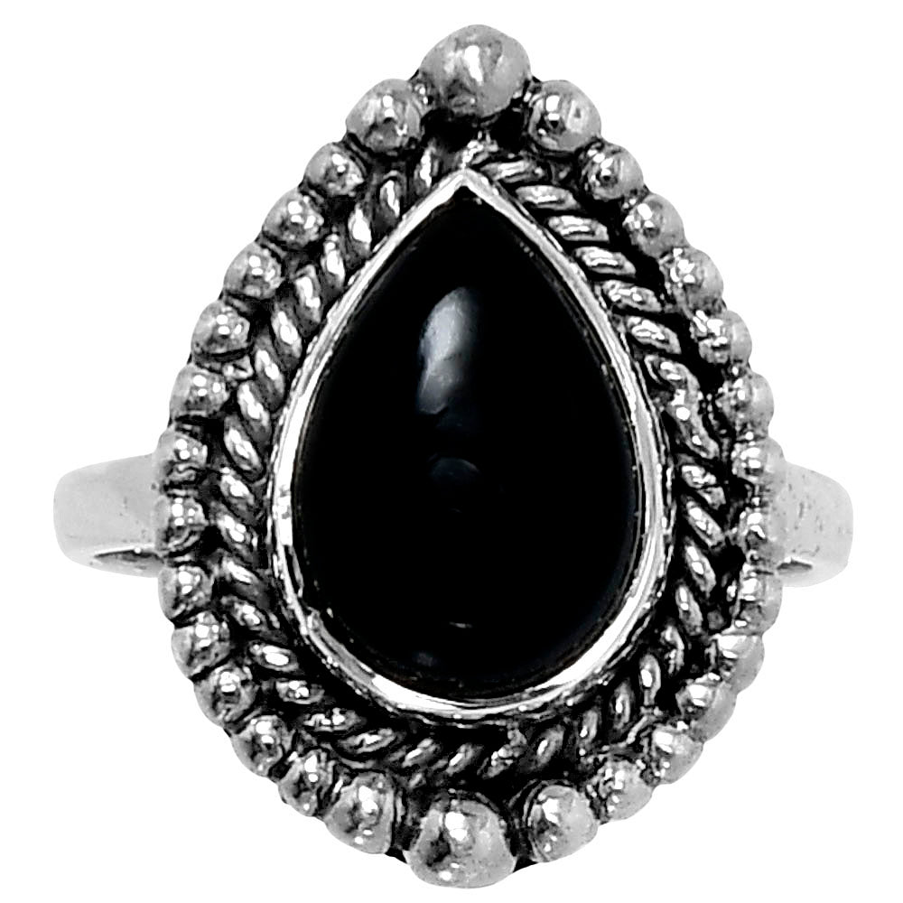 Premium Quality Black Onyx - Brazil Ring size-7 R-1154 23-ER10402