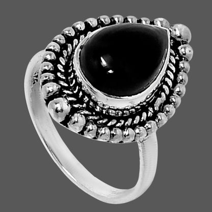 Premium Quality Black Onyx - Brazil Ring size-7 R-1154 23-ER10402