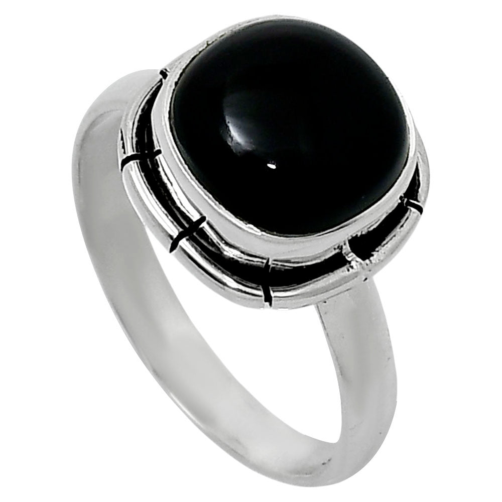 Natural Black Onyx - Brazil Ring size-7 R-1011 23-ER14818